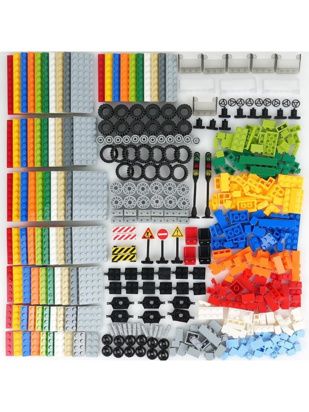 Building Bricks Set with Wheels, Axles & Baseplates - Creative Construction Fun!